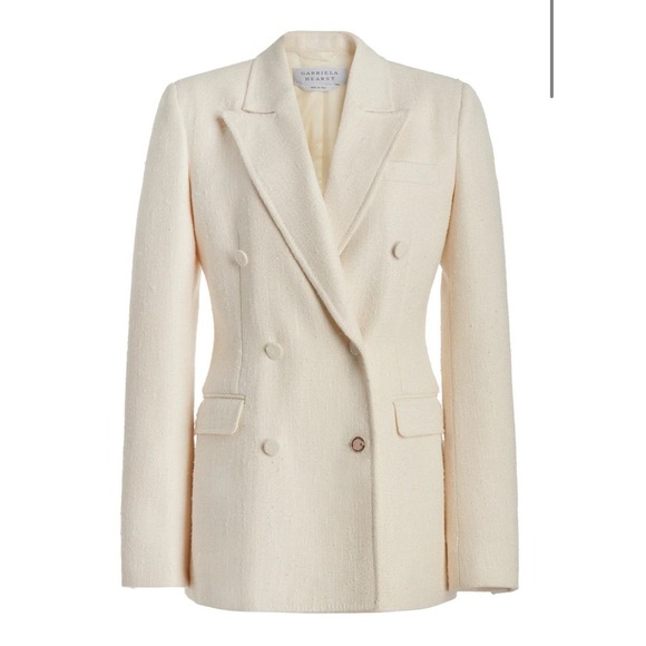 $2500 Gabriela Hearst Gavin Blazer in Ivory Silk Virgin Wool. NWT Size 42z